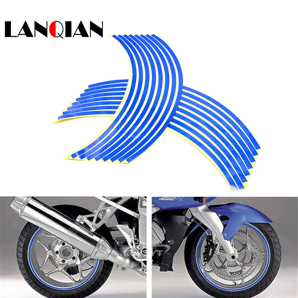 

For Honda VTR1000F / FIRESTORM VTX1300 X-11 CB400 HORNET motorcycle sticker Colorful motor wheel stickers Reflective Rim Strip