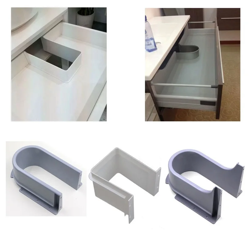 

Premintehdw Plastic U Shape Sink Drawer Kitchen Bath Furniture Cabinet Recessed U under Sink Drainage Grommet