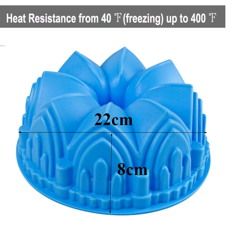 Big Crown castle Silicone Cake Mold 3D Birthday Cake Pan Decorating Tools Large Bread Fondant DIY Baking Pastry Tools TQ