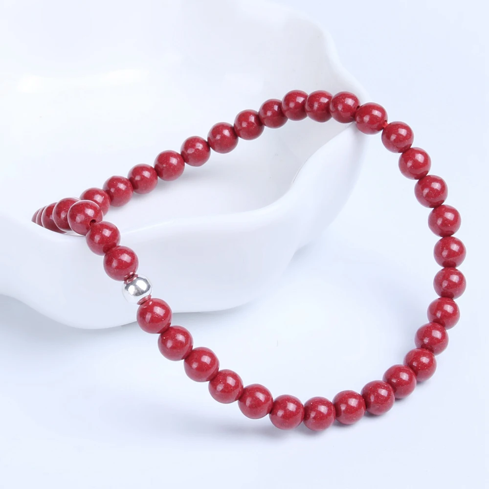 Chenshi Zhusha Bracelet Female Crystal Sand 4mm Beads Beads Bracelets Evil Desperate Years Transit Red Rope Hand Ornaments