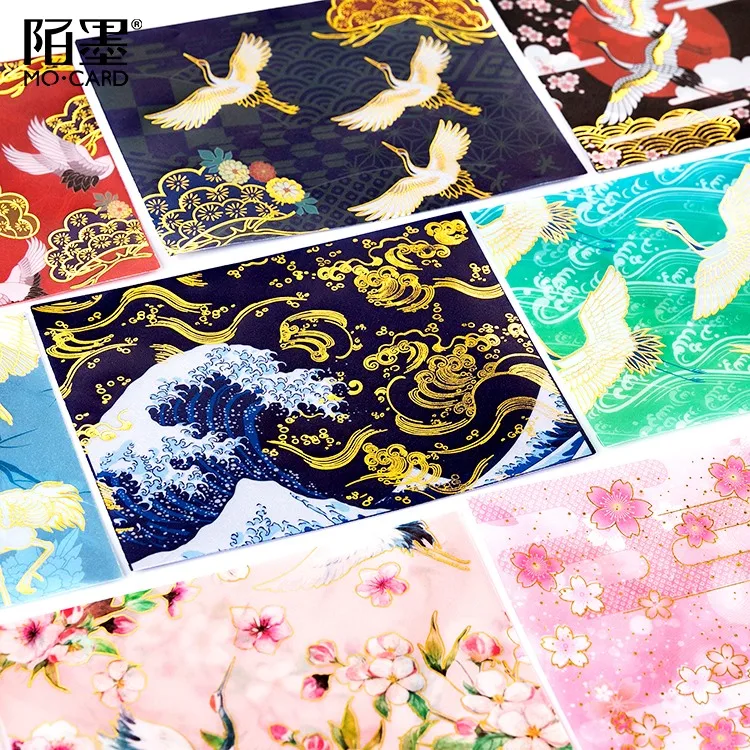 

15*11cm Retro Divine Gold Pattern Crane Gilding Translucent Envelope Vintage Message Card Letter Stationary Storage Paper