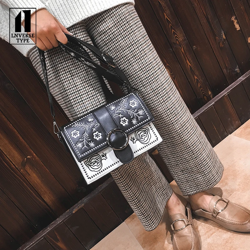 حقيبة كتف نسائية العرقية نمط الكتف Crossbody حقيبة المرأة حقائب يد جلدية للنساء 2018 الأزياء حقيبة كتف السيدات حقيبة