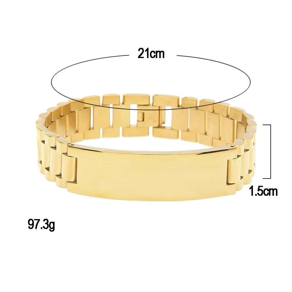Классический мужской браслет, звенящий браслет, 15 мм, высокое качество, нержавеющая сталь, часы, ремешок, роскошные золотые, серебряные, модные наручные ювелирные изделия