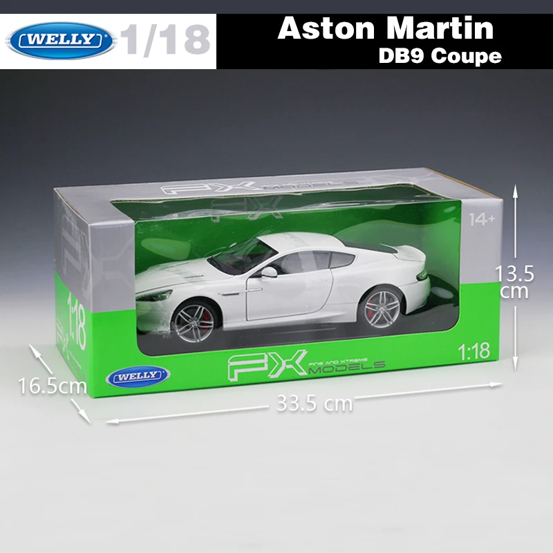 Весовая модель автомобиля Welly 1:18 из сплава игрушки для Aston Martin DB9 купе