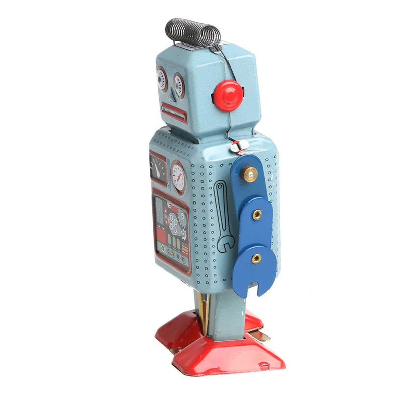 2018 New 1Set Vintage Mechanical Clockwork Wind Up Walking Tin Robot Toy With Key Collection Baby Kids Child Gifts | Игрушки и хобби