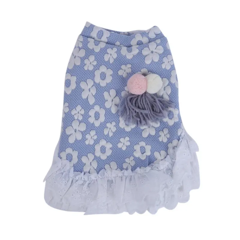 

Sweety Small Girls Dogs Dress Cotton Clothes Cute Winter Large Size Pink Blue Princess Dog Clothes NEWHOT Supplies Pet