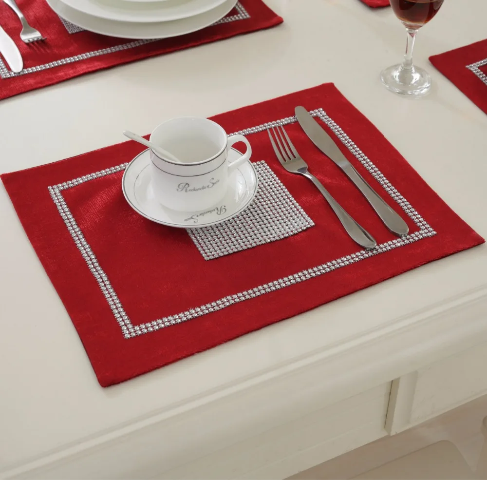4pcslot 40x30cm modern luxury tableware placemats for wedding event christmas party decoration dinning table kitchen table mats - Kitchen Table Mats 4pcslot 40x30cm modern luxury tableware placemats for wedding event christmas party decoration dinning table kitchen table mats - Kitchen Table Mats