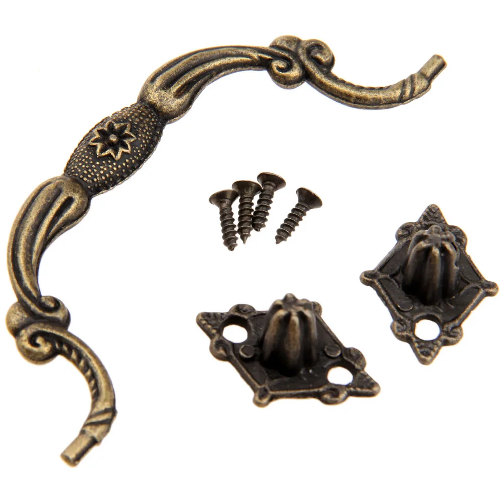DRELD Antique Furniture Handles Cabinet Knobs and Handles Drawer Cabinet Door Pull Cupboard Kitchen Handle Furniture Fittings