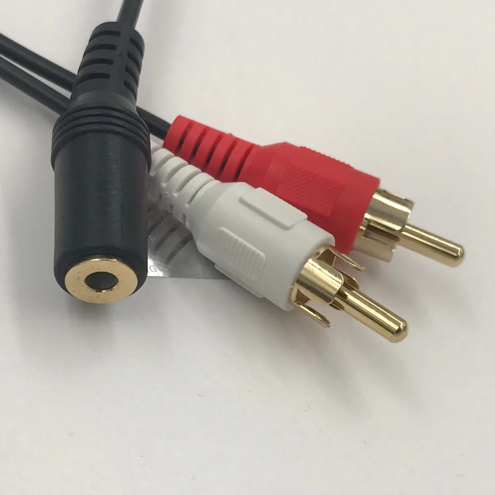 Кабель с разъемом 3 5 мм на 2 RCA штекера позолоченный высококачественный