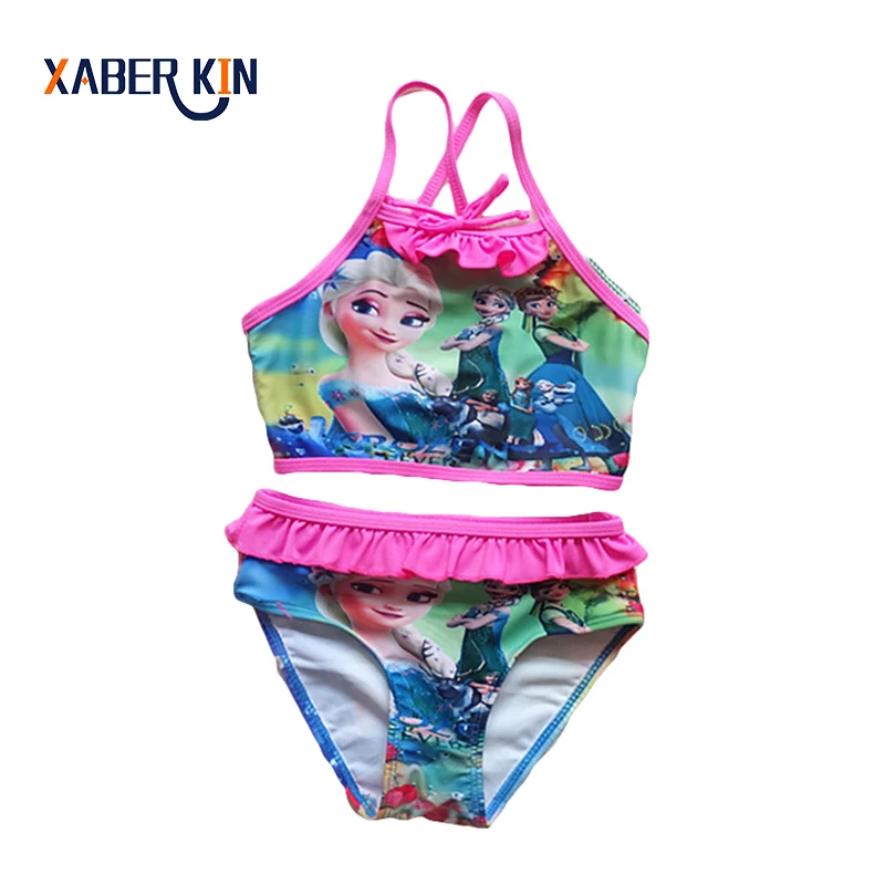 

Elsa&Anna Girls Swimwear New 2016 Summer Style Girls Bikini For Children Swimsuit Kids Tankini Bathing Suit Beachwear SW106-G16