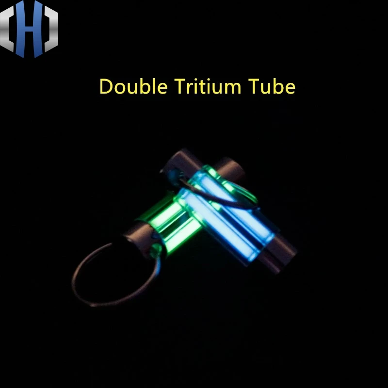 Кольцо для ключей с Тритиевой трубкой, двойное кольцо для ключей с Тритиевой трубкой, самоосвещающаяся флуоресцентная палочка, светильник, EDC
