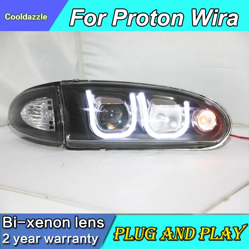 Для PROTON Wira светодиодный ная фара U типа фары с дневными ходовыми огнями 1992