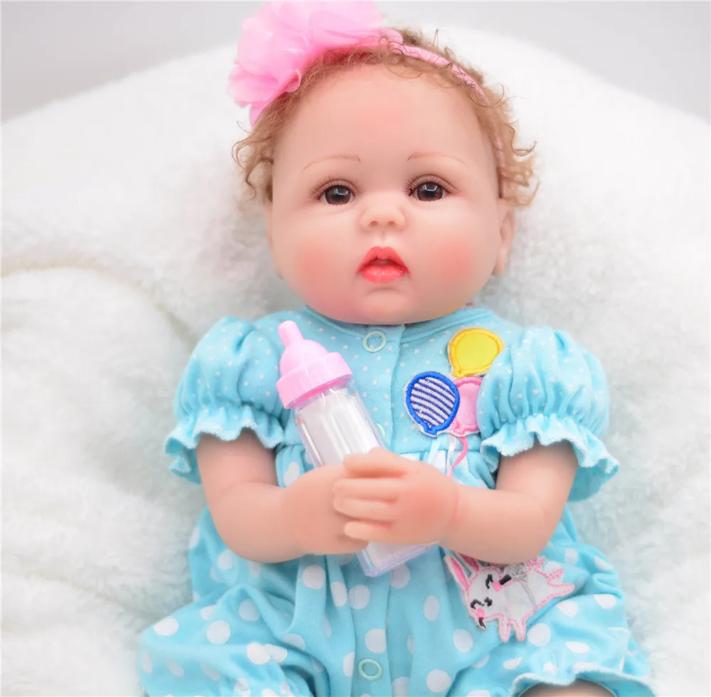 Мягкие нетоксичные куклы Bebe Reborn Girl Alive Silicone Sweet Princess Bonece игрушки с синей одеждой