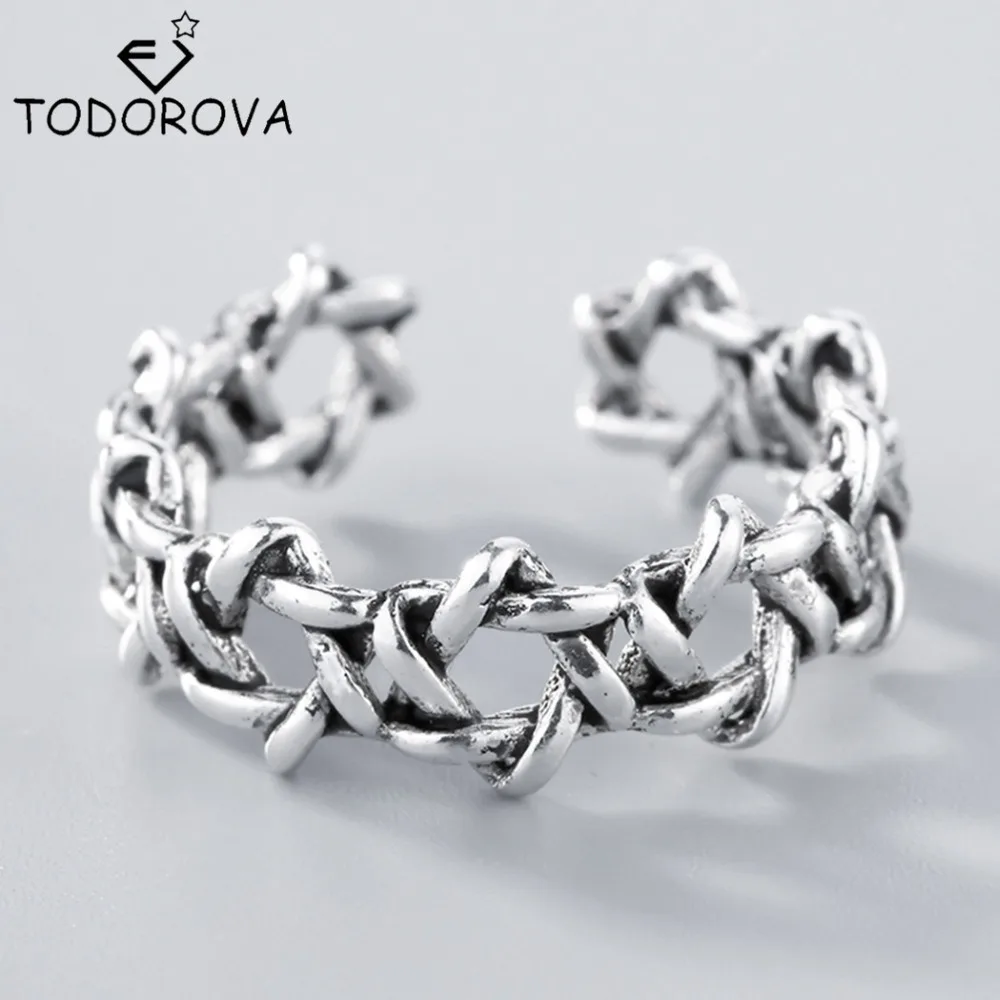 

Todorova Hexagram Open Ring for Men Women Hollow Star of David Chanukah Jewish Adjustable Size