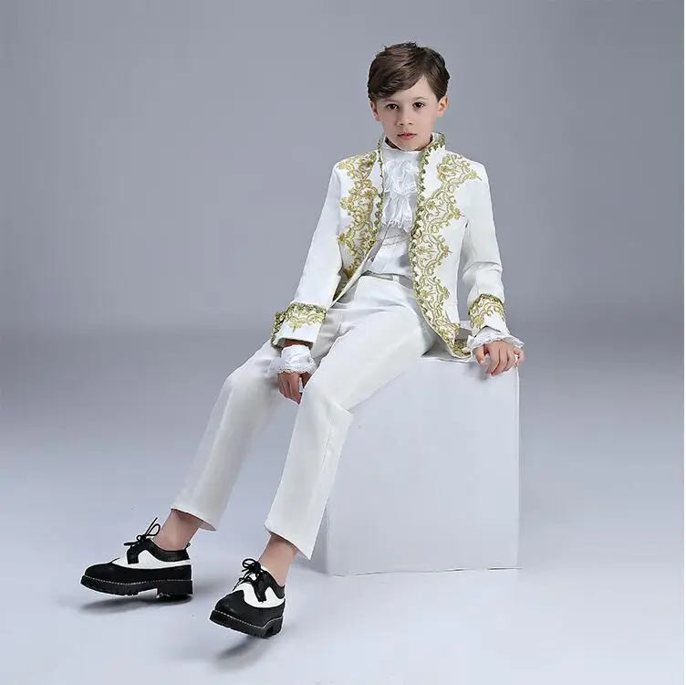 Roupa das Crianças de Alta Terno das Crianças Qualidade Tribunal Europeu Vestido Príncipe Encantador Drama Traje Rpg Estúdio Foto 11 Mamãe e Bebê