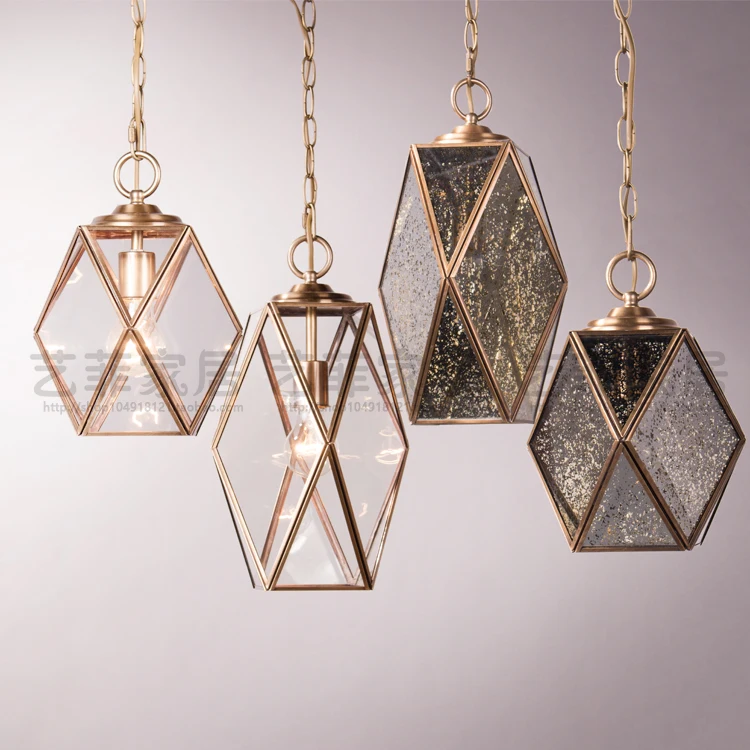 all copper single head pendant light dining room bedroom balcony corridor vestibule bar hanging | Освещение