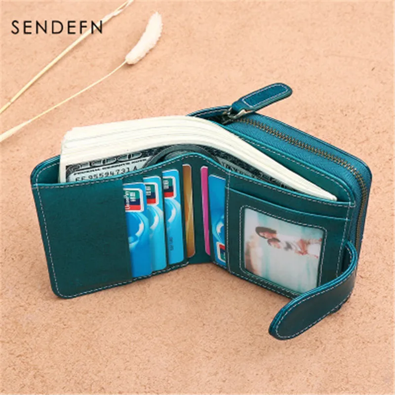 

SENDEFN Explosion Women's Wallet Korean Leather Women's Wallet Short Buckle Cute Student Wallet Small Coin Purse