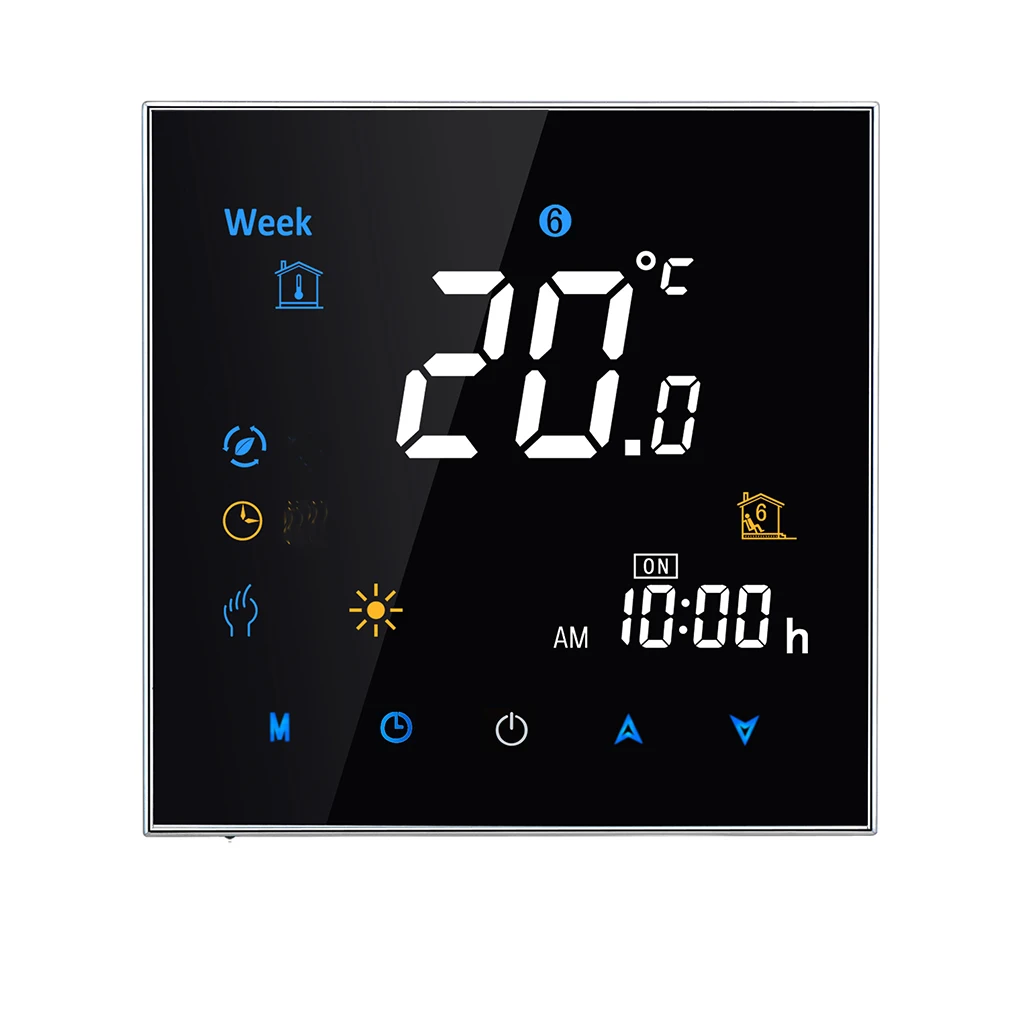 Power-off Protection LCD Touchscreen Programing Thermostat Boiler Heating Temperature Controller NTC Negative Display