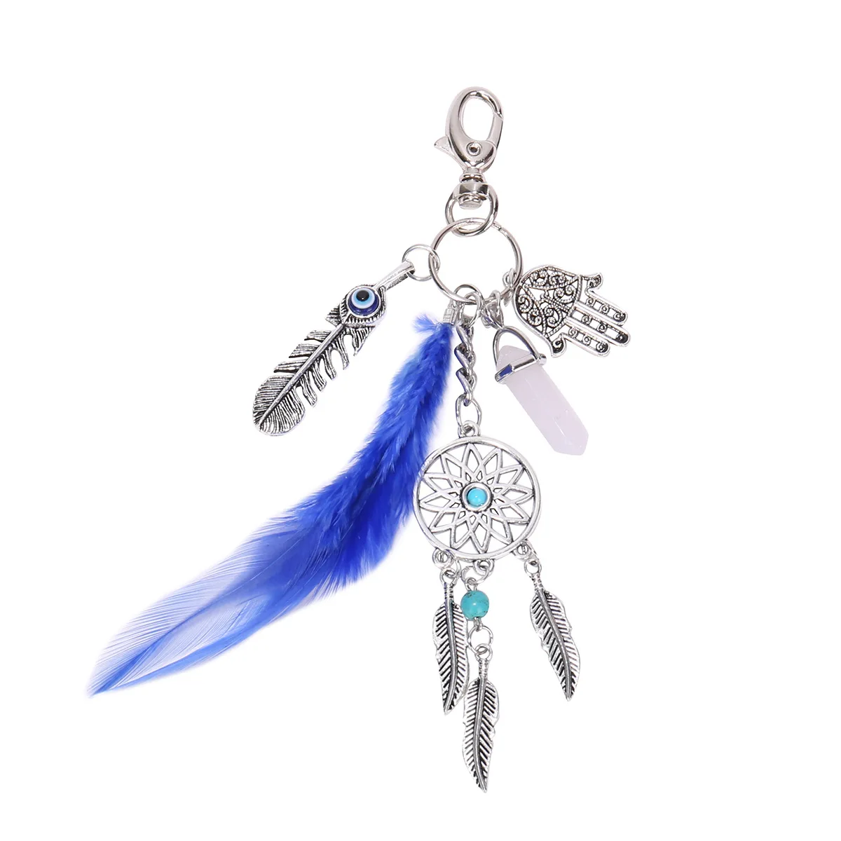 Брелок для ключей в стиле бохо с натуральными перьями|lovers gift|key chain accessorieskey |