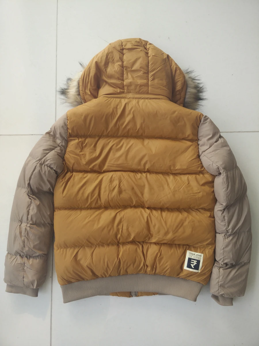 URBANFIND меховой воротник для мужчин зимние парки утепленная куртка лоскутный дизайн наивысшего качества модный стиль человек Slim Fit Пальто