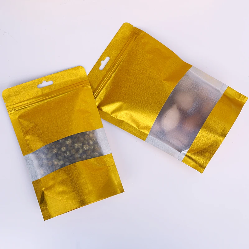 50 шт. золото молния ziplock Встать Мешок Еды кофе, чай упаковка для конфет кухня хранения поставок вечерние украшения карман