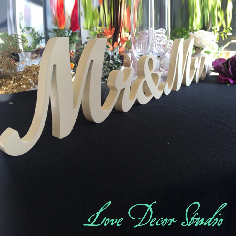 Free shipping Pure white mr&mrs sign set. Wedding Sweetheart table decor wooden signs.|mr white|mr & mrsign wedding |