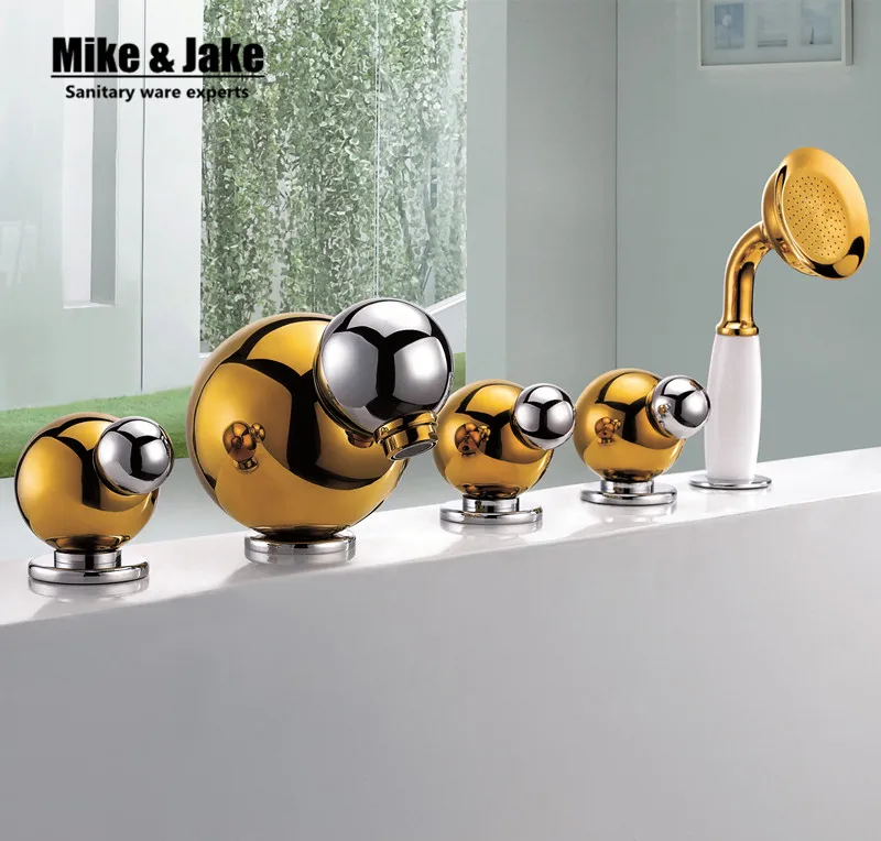 Three Handle Bathtub Mixer Shower Faucet Bath Mixer Deck Mounted