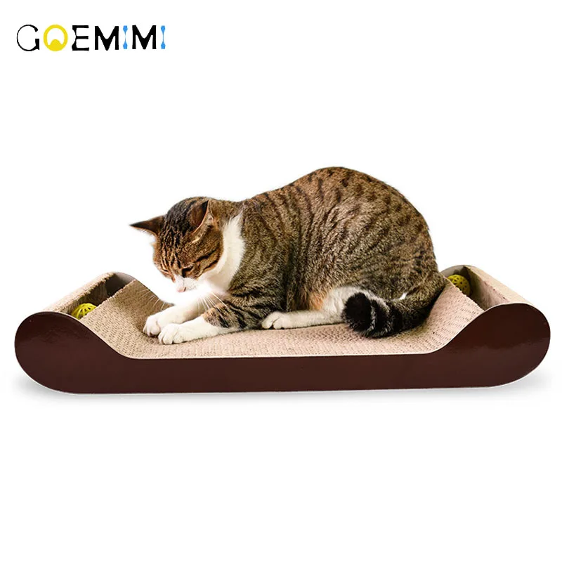 

Cat Scratcher Board Corrugated Curved Shaped Pet Scratching Board Deluxe Cat Lounge With Organic Catnip Claw Care Cat Toy