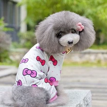 Pet font b Dog b font Cotton Pajamas Puppy Soft Cartoon Printed font b Clothes b