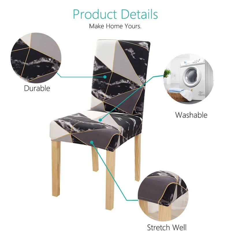 Чехлы для обеденных стульев спандекс стрейч печатных съемный чехол для офиса Банкет Ресторан вечерние компьютерные чехол для кресла 1 шт