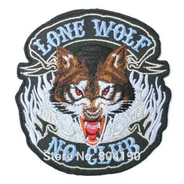 Мотоциклетная Байкерская вышивка на жилет LONE WOLF NO CLUB Hog Rockers Racer Chopper Outlaw MC нашивка
