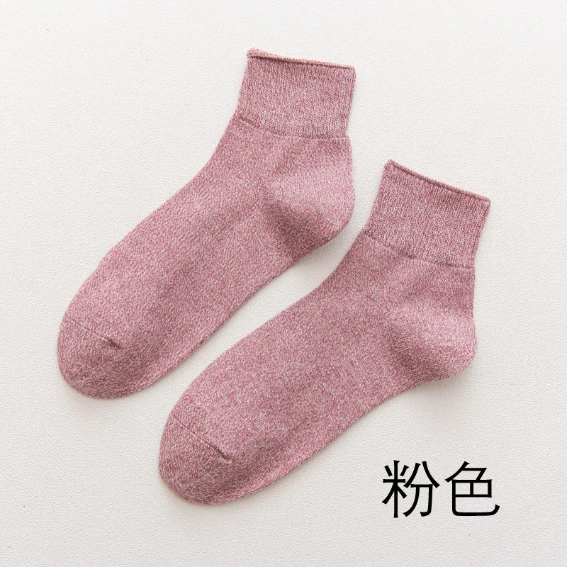 10 шт. = 5 пар, осенние и зимние Хлопковые женские носки, японские однотонные хлопковые носки, свободные женские носки, женские носки - Цвет: 5