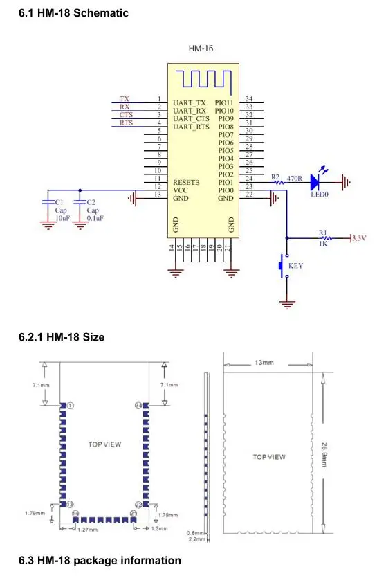 1 шт х HM-18 Bluetooth 5,0 прозрачный серийный Порты и разъёмы Master-Slave модуль совместим с HM-10 HM-12 HM-16