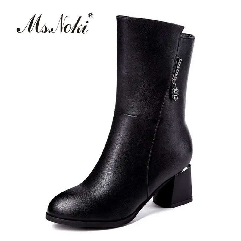 square toe mid calf boots