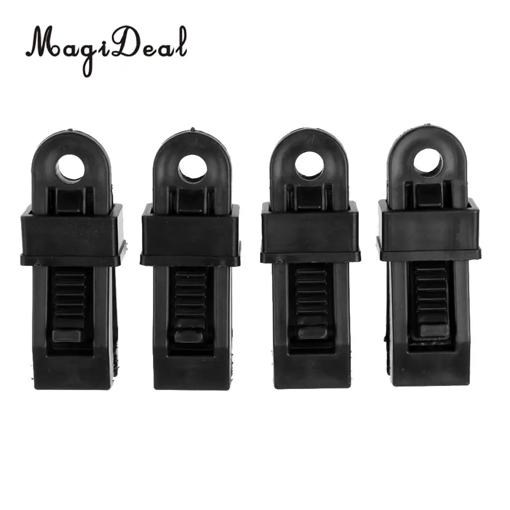 MagiDeal Outdoor Durable 4Pcs Awning Clamp Tent Tarp Clip Snap Hangers Camping Survival Tool for Travel Cover Car Boat Accessory