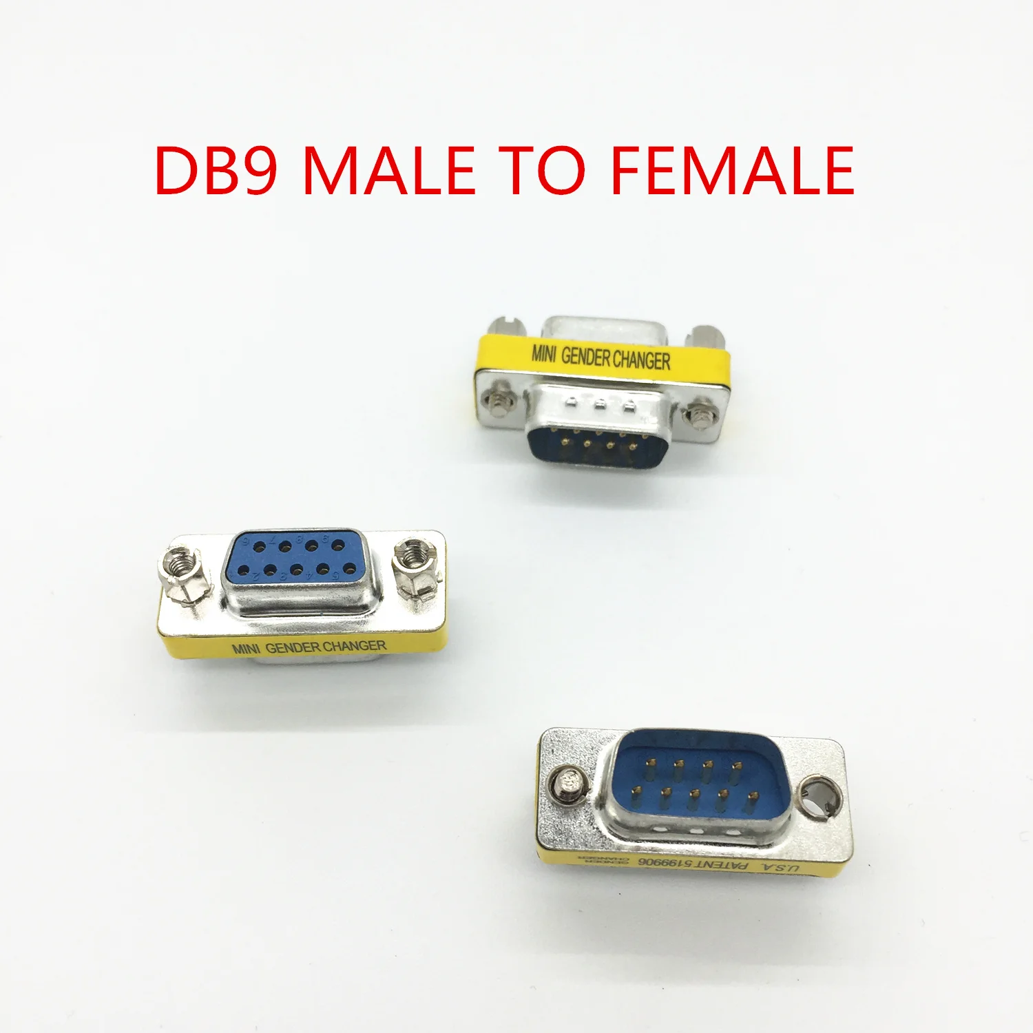 Бесплатная доставка Серийный RS232 9 контактный DB9 папа к женскому полу адаптер