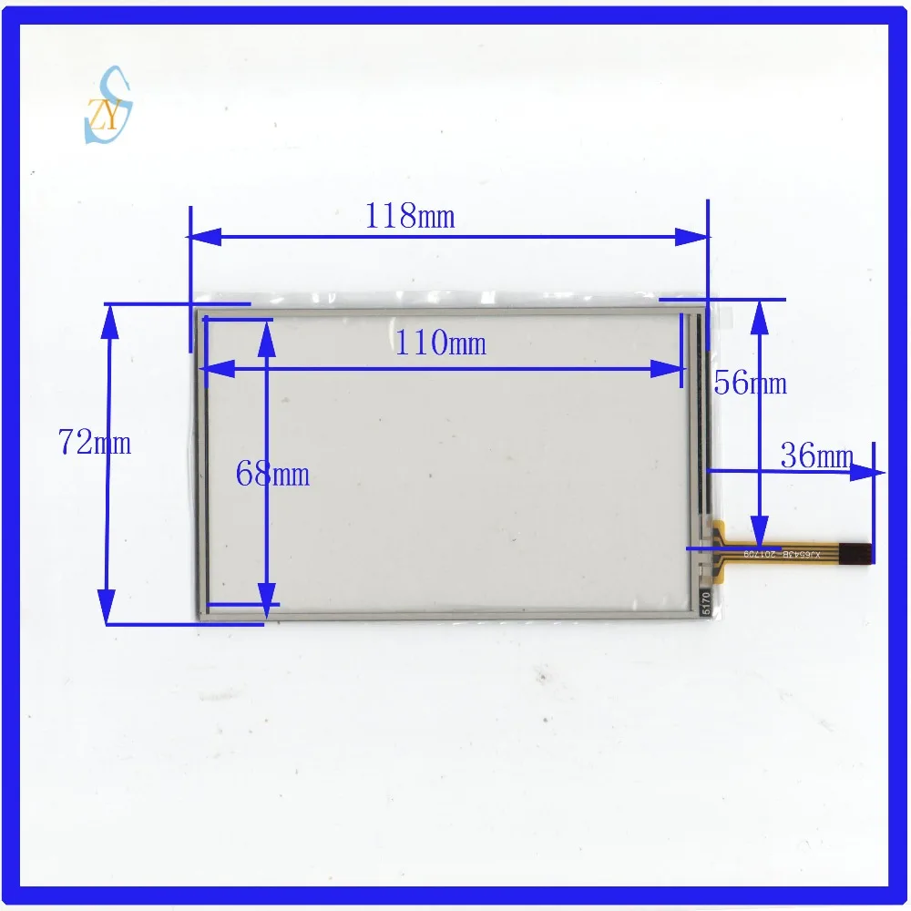 

ZhiYuSun 118*72 NEW 5 inch 118mm*72mm 4 wire Universal LCD Touch Screen Panel Digitizer CAR GPS this is compatible quality assur