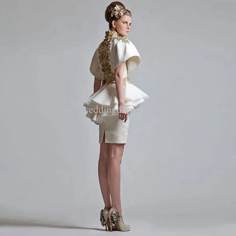 New-Design-Short-Formal-Evening-Dress-2016-Women-Suit-Unique-Applique-Elegant-Evening-Party-Dress-Ruffles