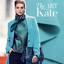 Высокое качество Синий бархат шерстяной ткани пальто ткань W1H32