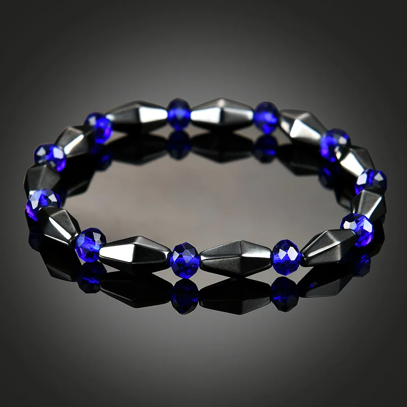 

Match-Right Women Health Energy Healing Hematite Bangle with Magnetic Therapy of Beads Elastic Bracelet for Women Jewelry LG092