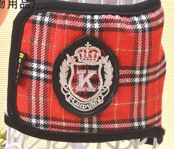 

Free shipping red plaid classic Scotland Pets physiological pants male dog manners pet dog panties diapers 10pcs/lot
