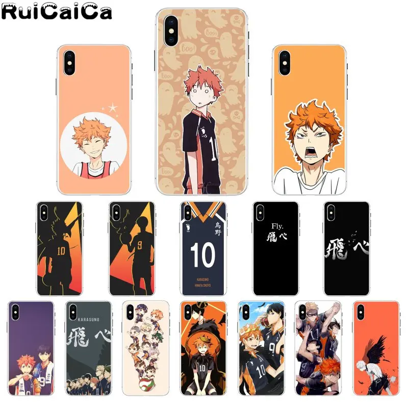 RuiCaiCa Haikyuu Хината атак аниме ТПУ Мягкий силиконовый чехол для телефона для iPhone X XS MAX 6 6S 7 7plus 8 8Plus 5 5S XR