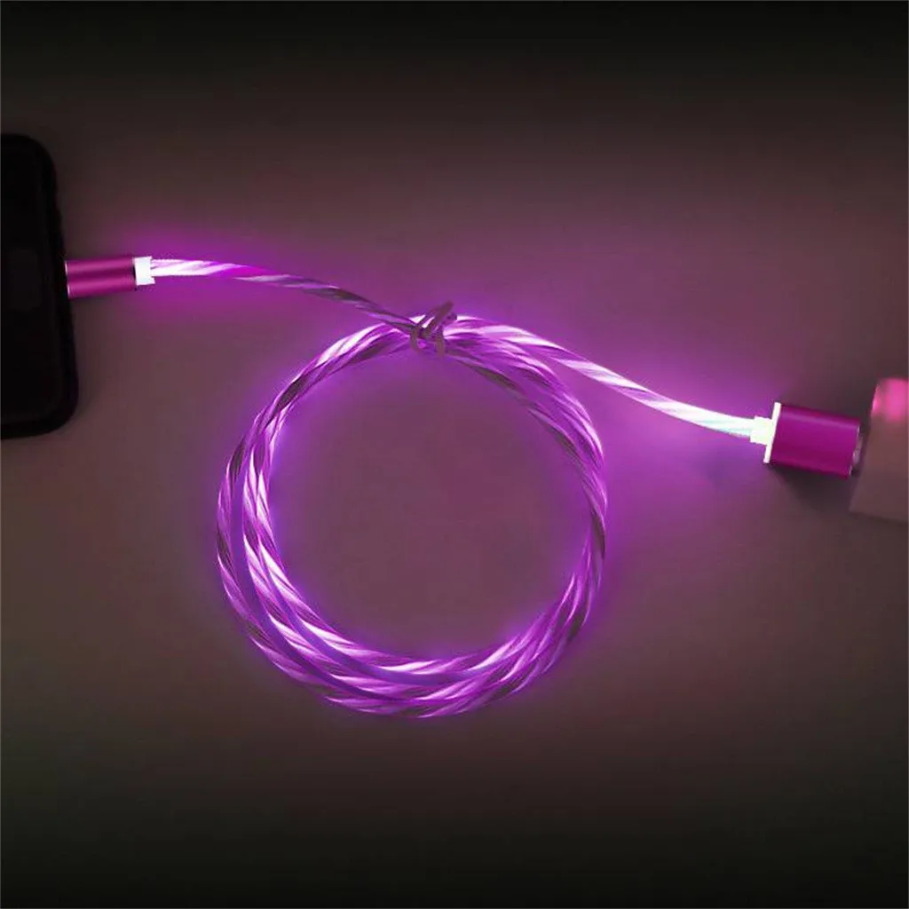 epula micro usb charging cable with led flowing light for huawei xiaomi ct