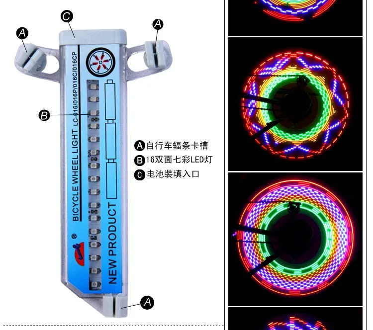 Excellent New Arrival Colorful Bicycle Lights Bike Cycling Wheel Spoke Light 32 LED 32-pattern Waterproof SM016 3