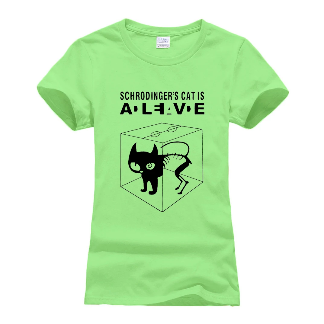 De algodón de manga corta Camisetas Mujer camiseta divertida mujeres el gato de Schrodinger camisetas casuales de verano de 2018 la teoría del Big Bang T camisa De algodón de manga corta Camisetas Mujer camiseta divertida mujeres el gato de Schrodinger camisetas casuales de verano de 2018 la teoría del Big Bang T camisa