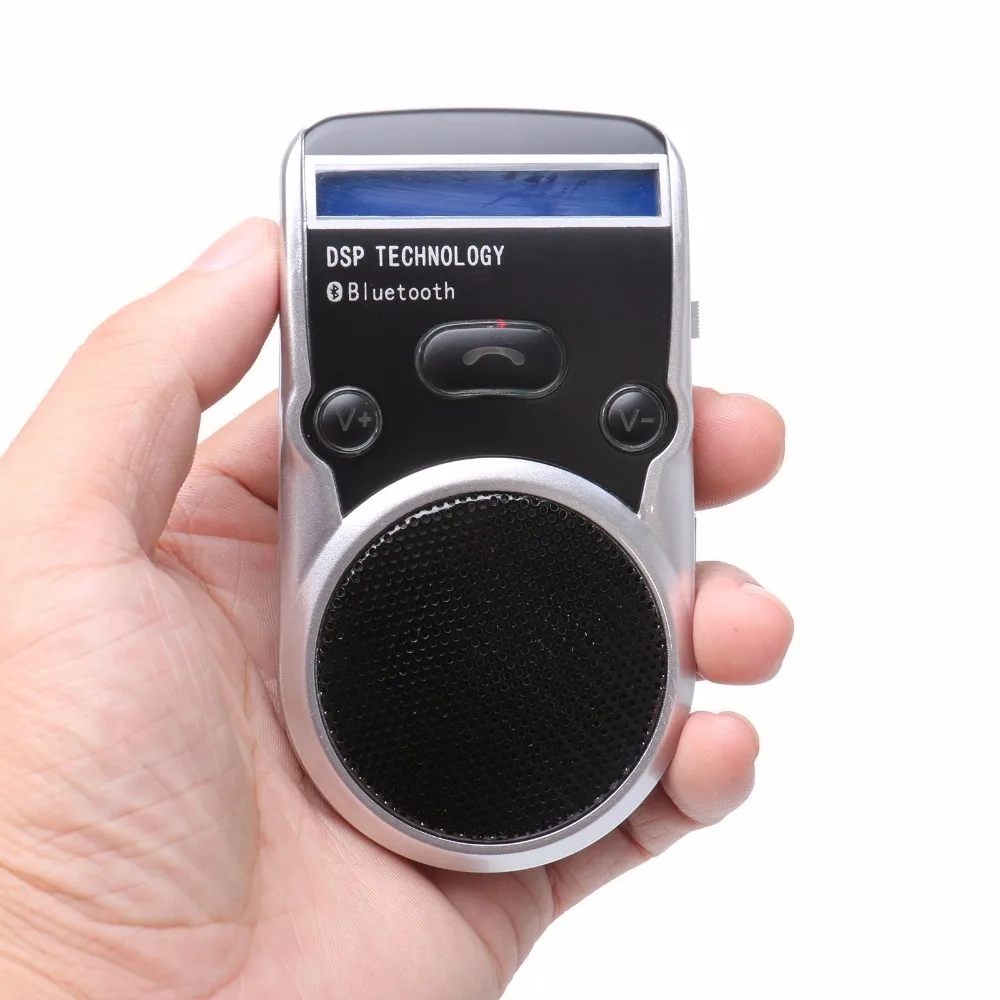 

Wireless Bluetooth Handsfree Car Kit Solar Power Speakerphone Stereo Bass For Iphone Android Dual Phone Connect with LCD display