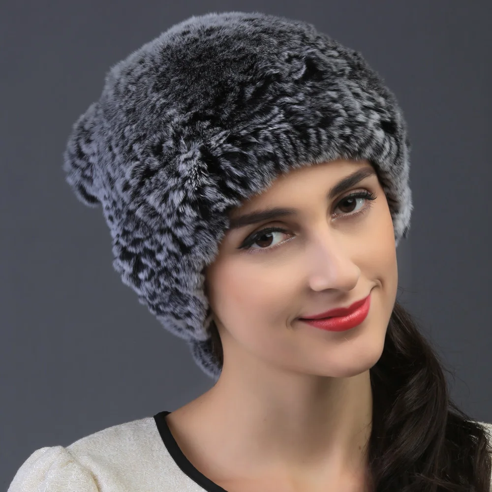 autumn winter Super warm winter women high grade rex rabbit fur ear muffs Rex Rabbit cap lady show fur ball love hat hair