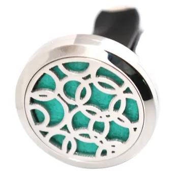 

Circle 30mm Diffuser 316 Stainless Steel Car Aroma Locket Essential Oil Car Diffuser Locket Free 50Pcs Felt Pads