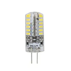 G4 силиконовые 48 Светодиодный безопасный Кукуруза свет лампы 3014 48SMD DC12V белый/теплый белый