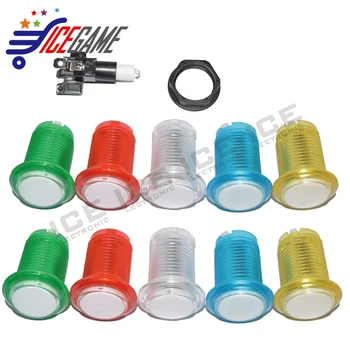 

10pcs a lot pack Samll round game push button 32MM 5V push button LED Illuminated Arcade Push Buttons